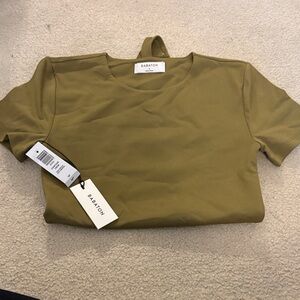 Babaton Olive Crew Neck Short Sleeve bodysuit